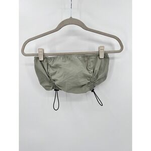 Garage Sage Green Nylon Bungee Cord Bandeau Tube Top Back Zip Small P/S